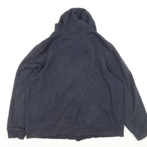 Lacoste Mens Blue Full Zip Hoodie 3XL Logo Fleece Sweatshirt
