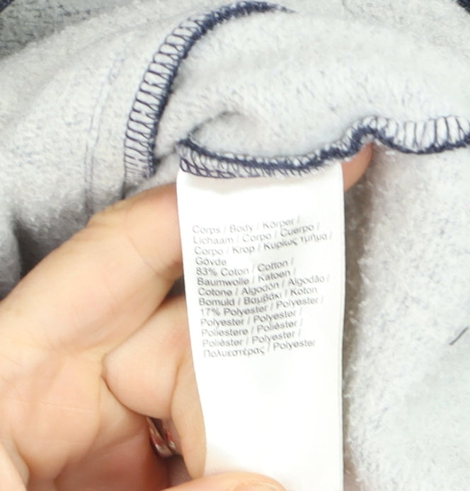 Lacoste Mens Blue Full Zip Hoodie 3XL Logo Fleece Sweatshirt