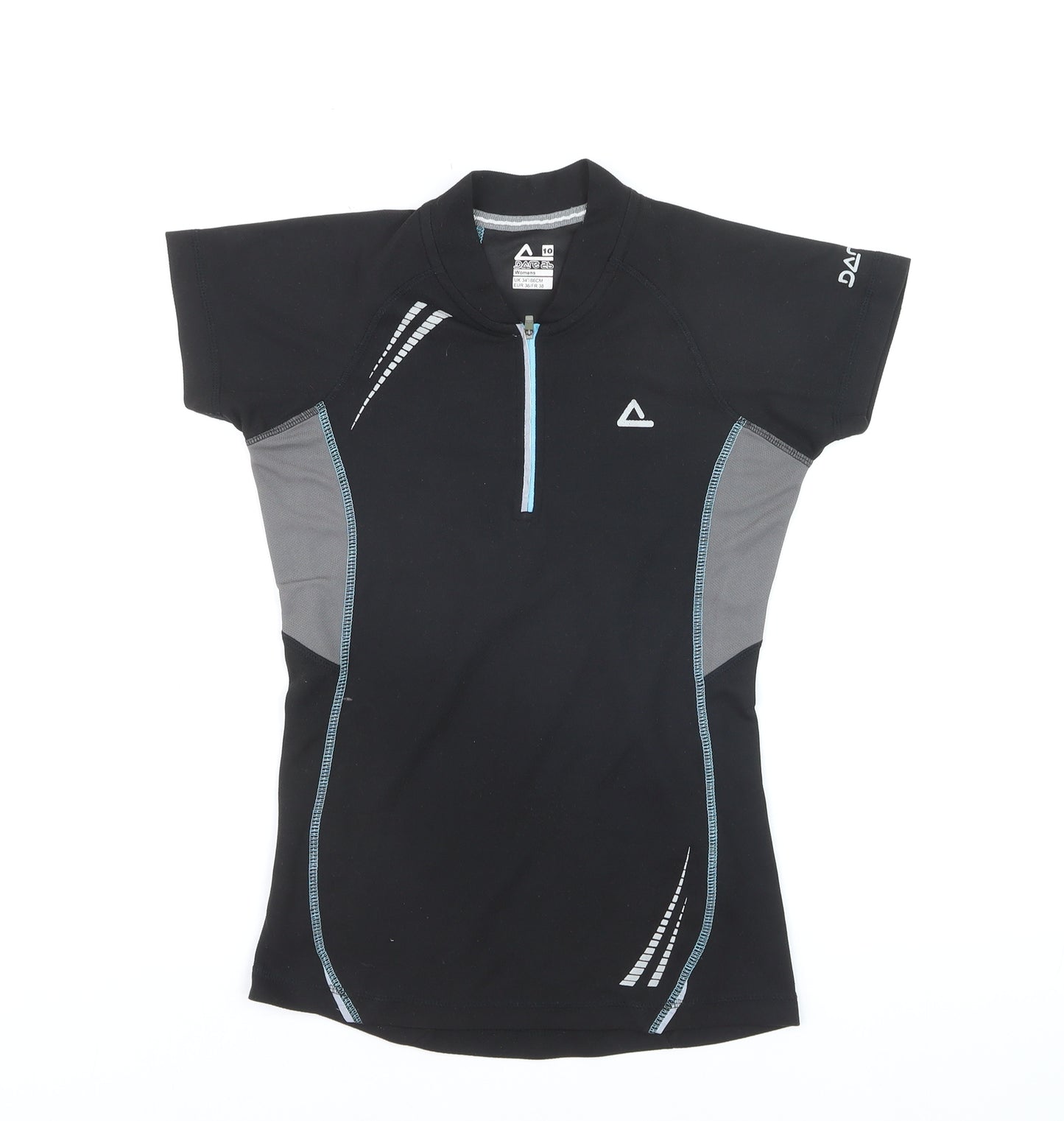 Dare 2b Womens Black Short Sleeve Athletic Zip T-Shirt UK 10
