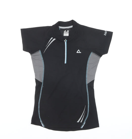 Dare 2b Womens Black Short Sleeve Athletic Zip T-Shirt UK 10