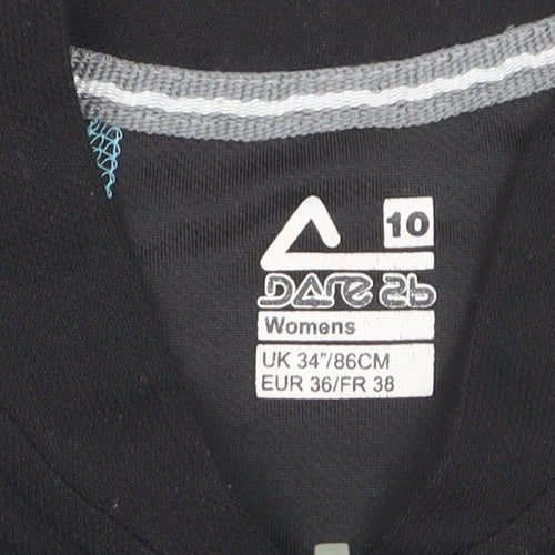 Dare 2b Womens Black Short Sleeve Athletic Zip T-Shirt UK 10