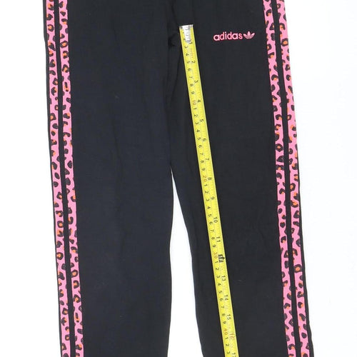 Adidas Women Black Pink Animal Print Leggings Size M Activewear