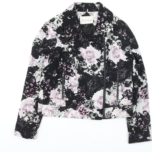 Kaliko Women's Multicoloured Floral Biker Jacket Size 12