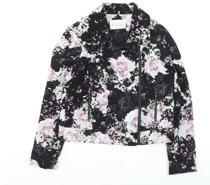 Kaliko Women's Multicoloured Floral Biker Jacket Size 12