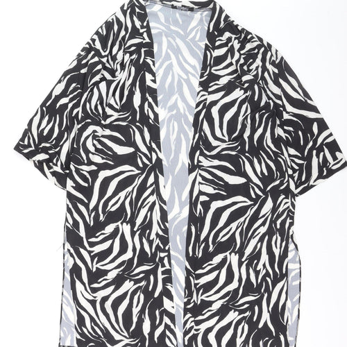 New Look Women's Black Zebra Print Kimono Blouse Size L