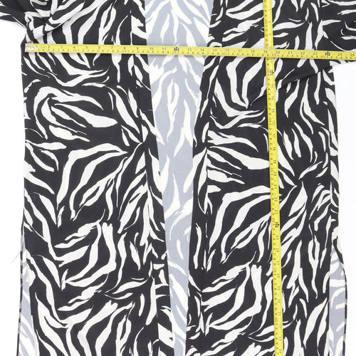 New Look Women's Black Zebra Print Kimono Blouse Size L