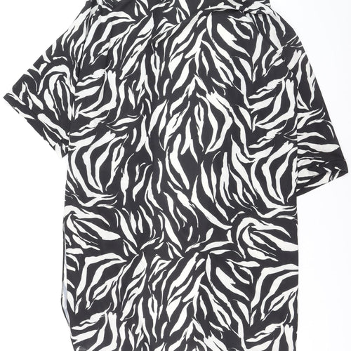 New Look Women's Black Zebra Print Kimono Blouse Size L
