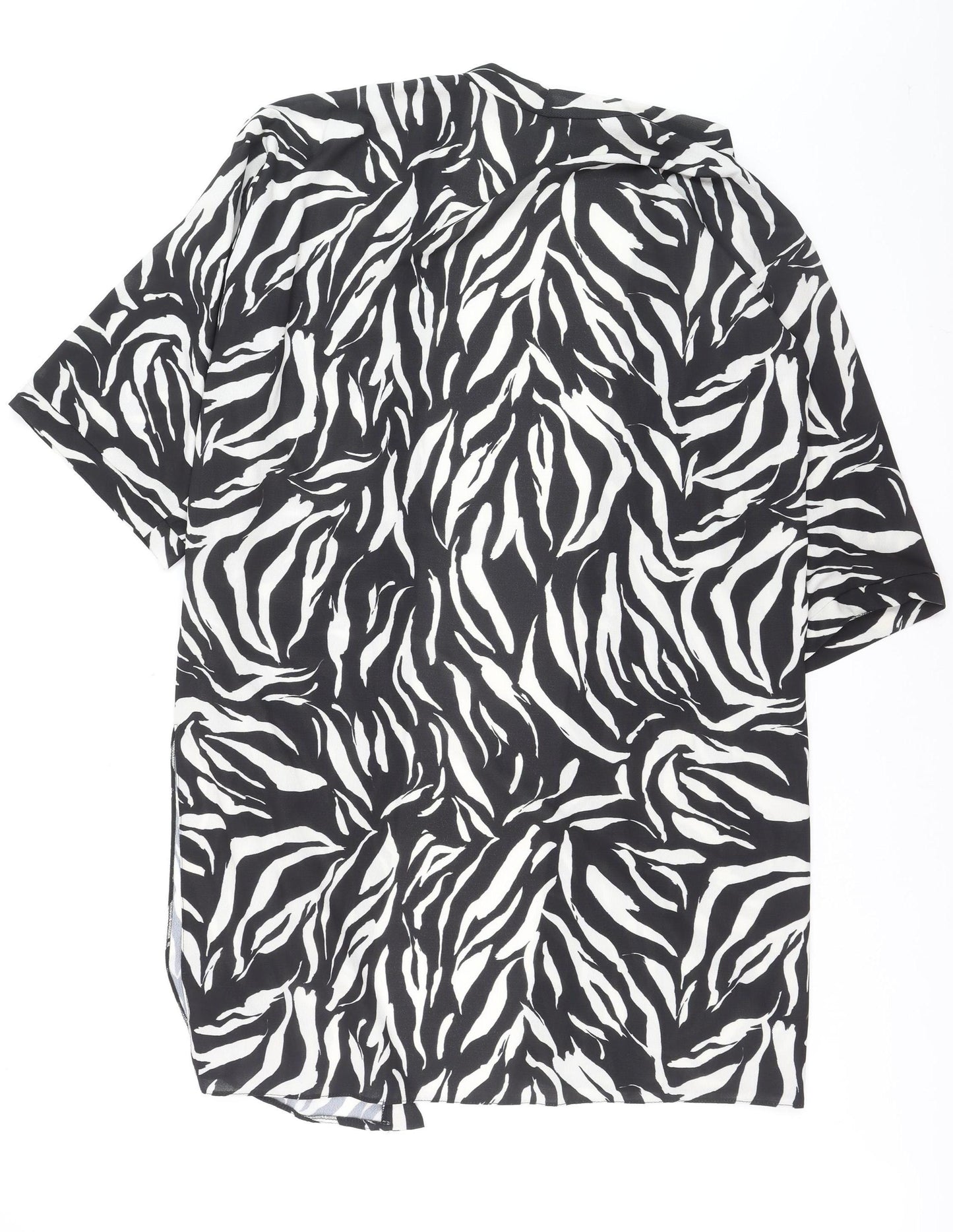 New Look Women's Black Zebra Print Kimono Blouse Size L
