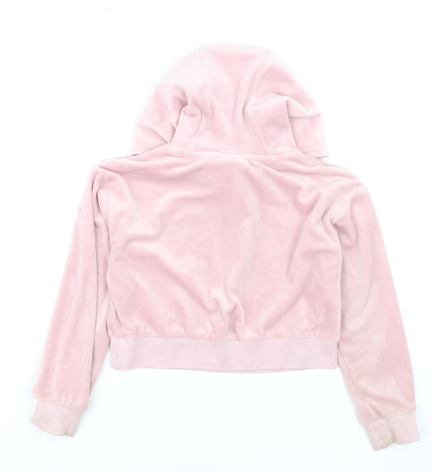 Juicy Couture Girls Pink Velour Logo Hoodie Size 7-8 Years