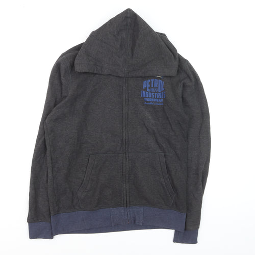 Petrol Industries Men's Grey Full Zip Hoodie Size L Regular Fit