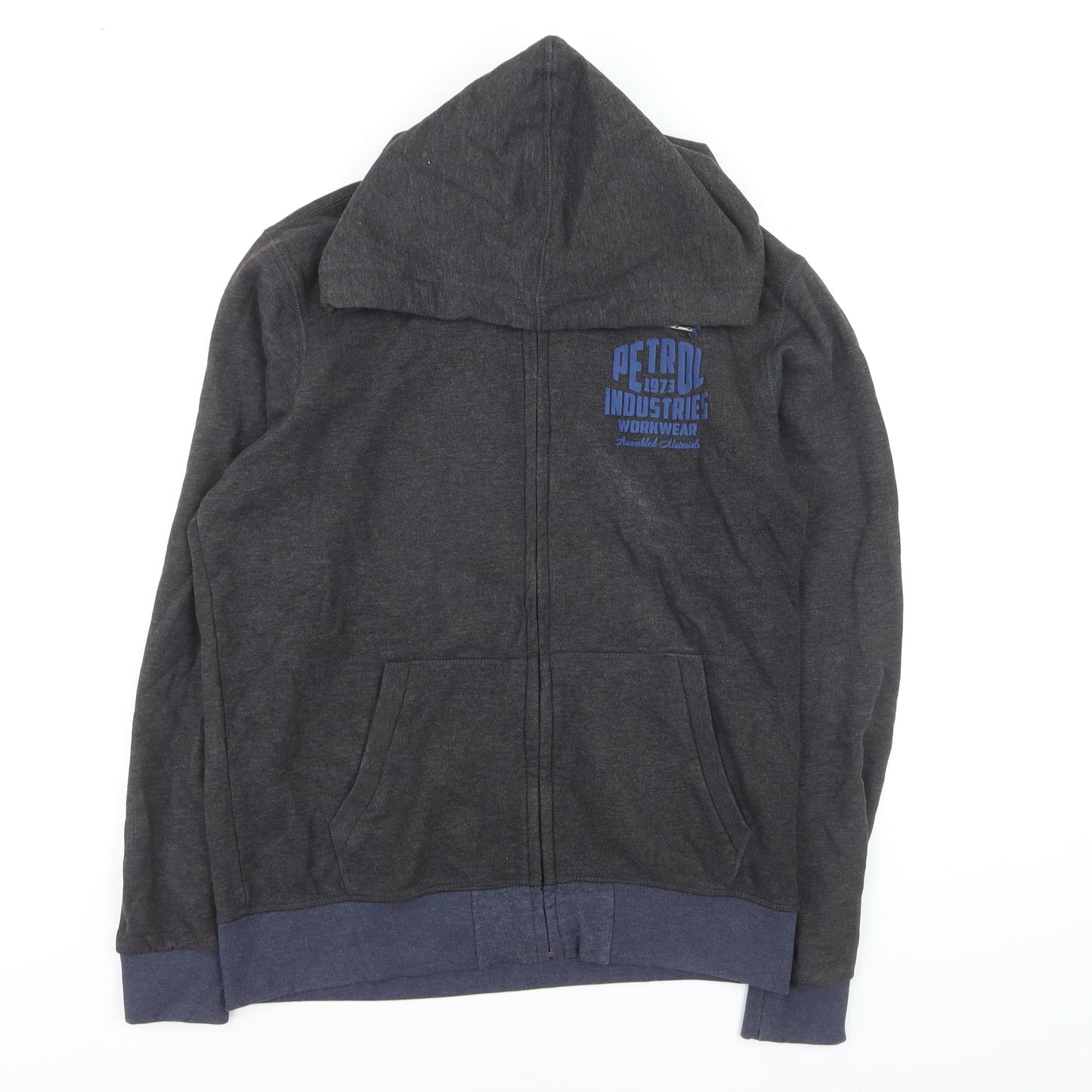 Petrol Industries Men's Grey Full Zip Hoodie Size L Regular Fit