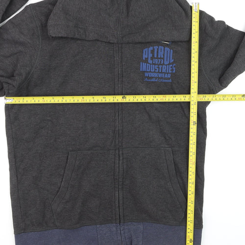 Petrol Industries Men's Grey Full Zip Hoodie Size L Regular Fit