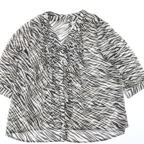 Dash Women's Multicoloured Zebra Print Tunic Blouse Size 18