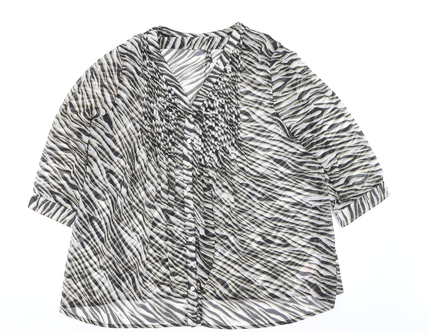 Dash Women's Multicoloured Zebra Print Tunic Blouse Size 18