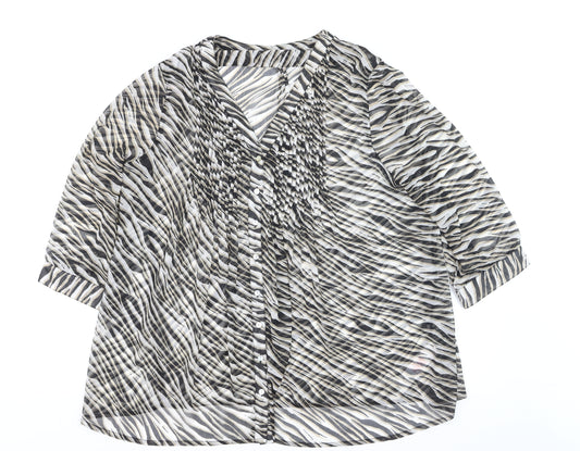 Dash Women's Multicoloured Zebra Print Tunic Blouse Size 18