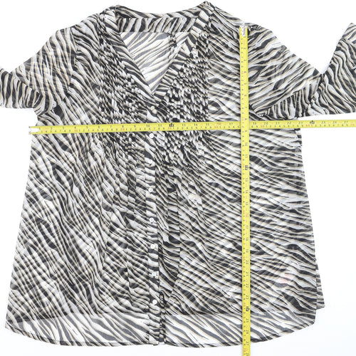 Dash Women's Multicoloured Zebra Print Tunic Blouse Size 18