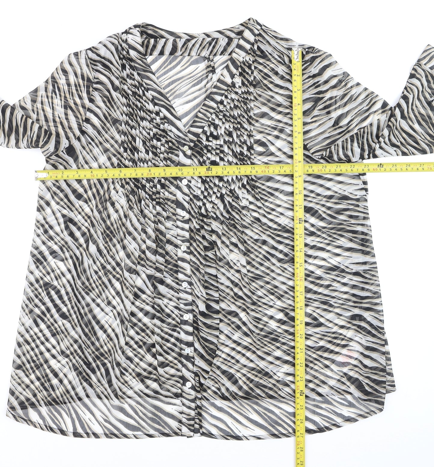 Dash Women's Multicoloured Zebra Print Tunic Blouse Size 18