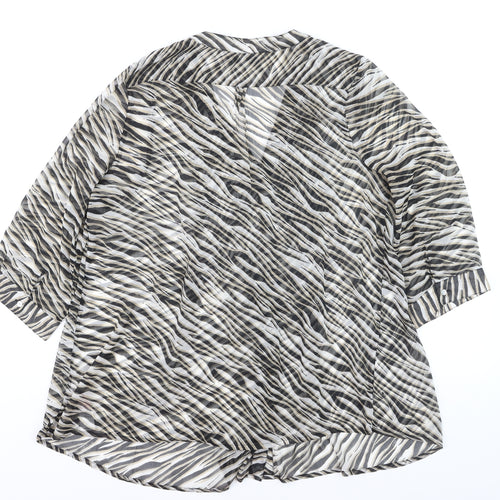 Dash Women's Multicoloured Zebra Print Tunic Blouse Size 18