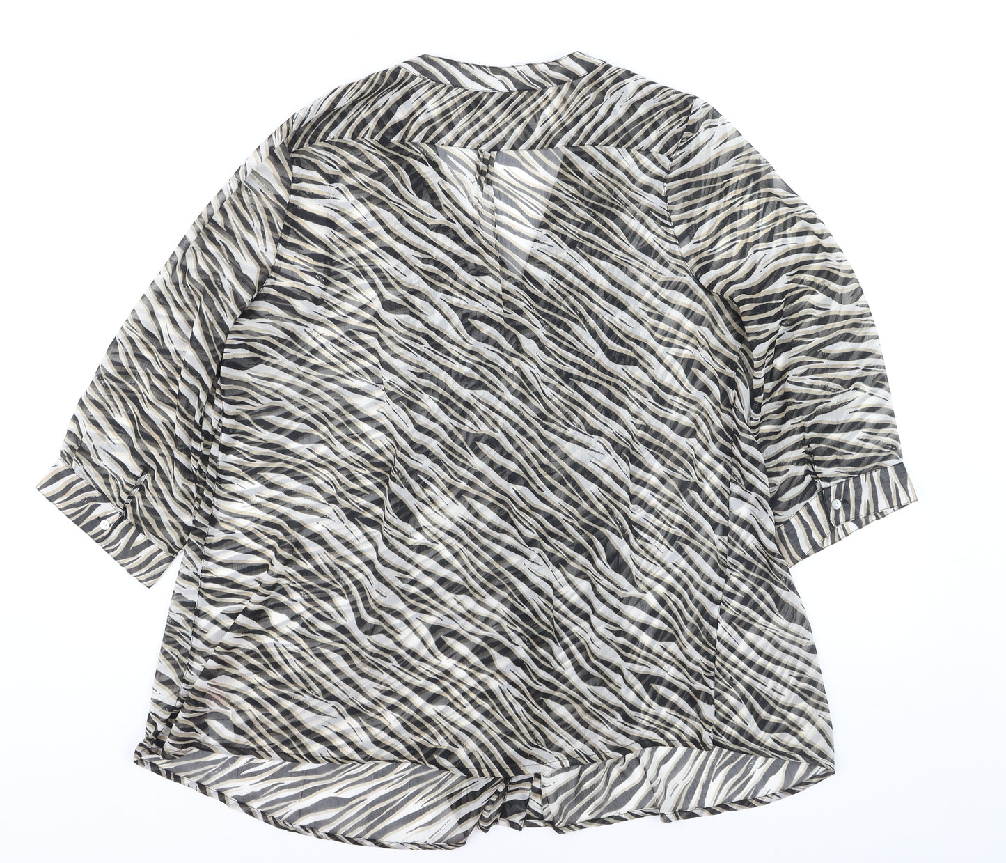 Dash Women's Multicoloured Zebra Print Tunic Blouse Size 18