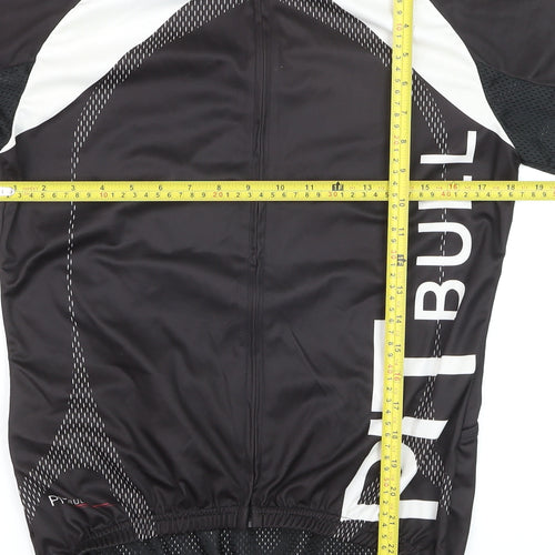 Pitbull Men’s Black Cycling Jersey M Full Zip Athletic Fit