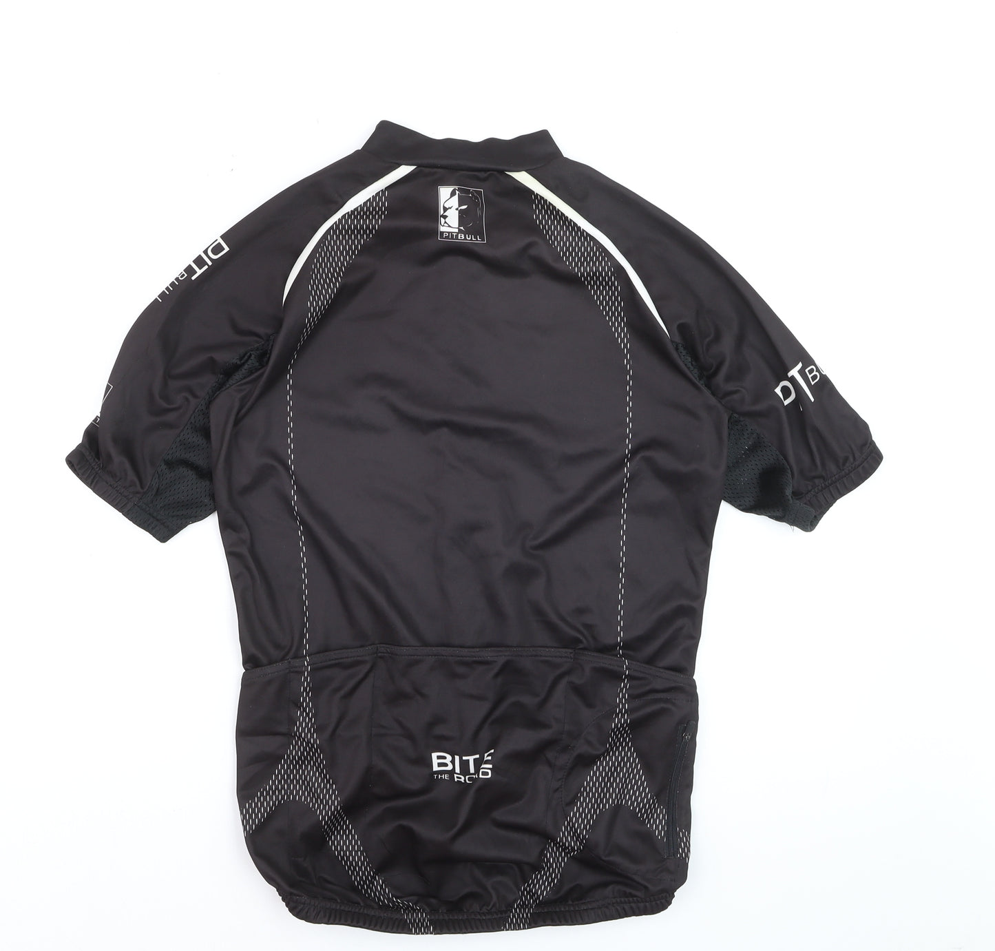 Pitbull Men’s Black Cycling Jersey M Full Zip Athletic Fit