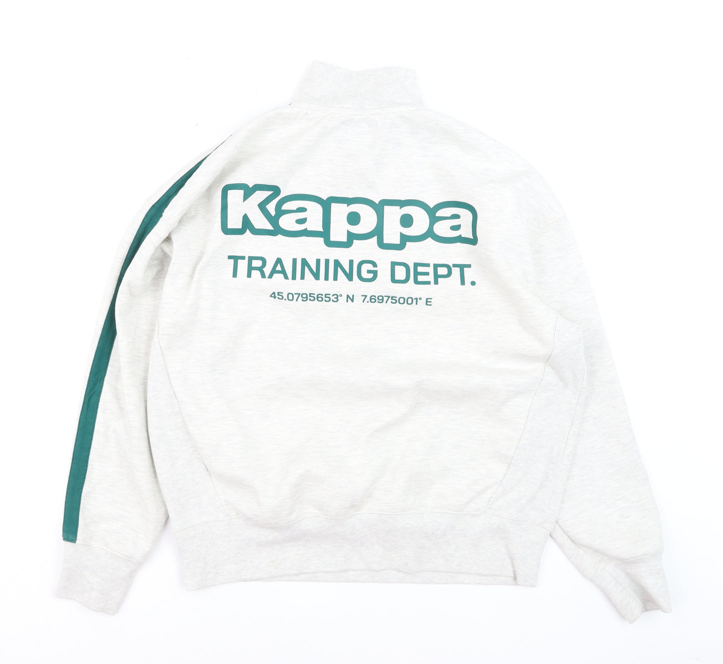 Kappa Men's Grey 1/4 Zip Sweatshirt XS Sports Logo Training Top