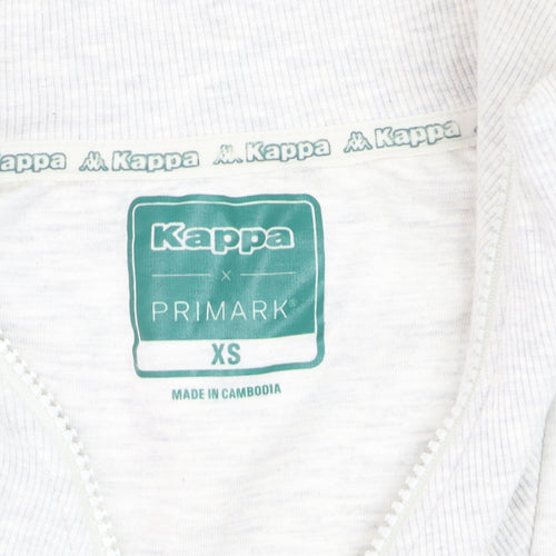 Kappa Men's Grey 1/4 Zip Sweatshirt XS Sports Logo Training Top