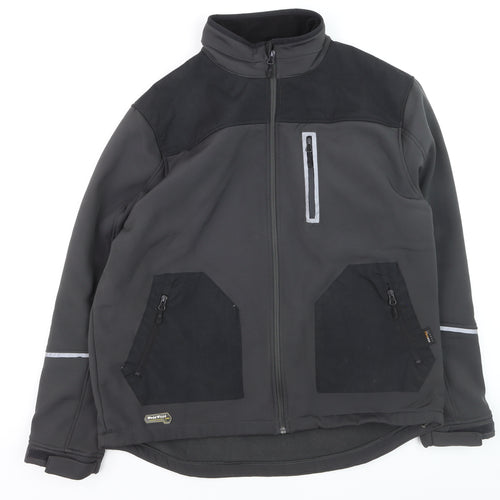WorkWear Men's Black XL Softshell Jacket Windproof Water Resistant