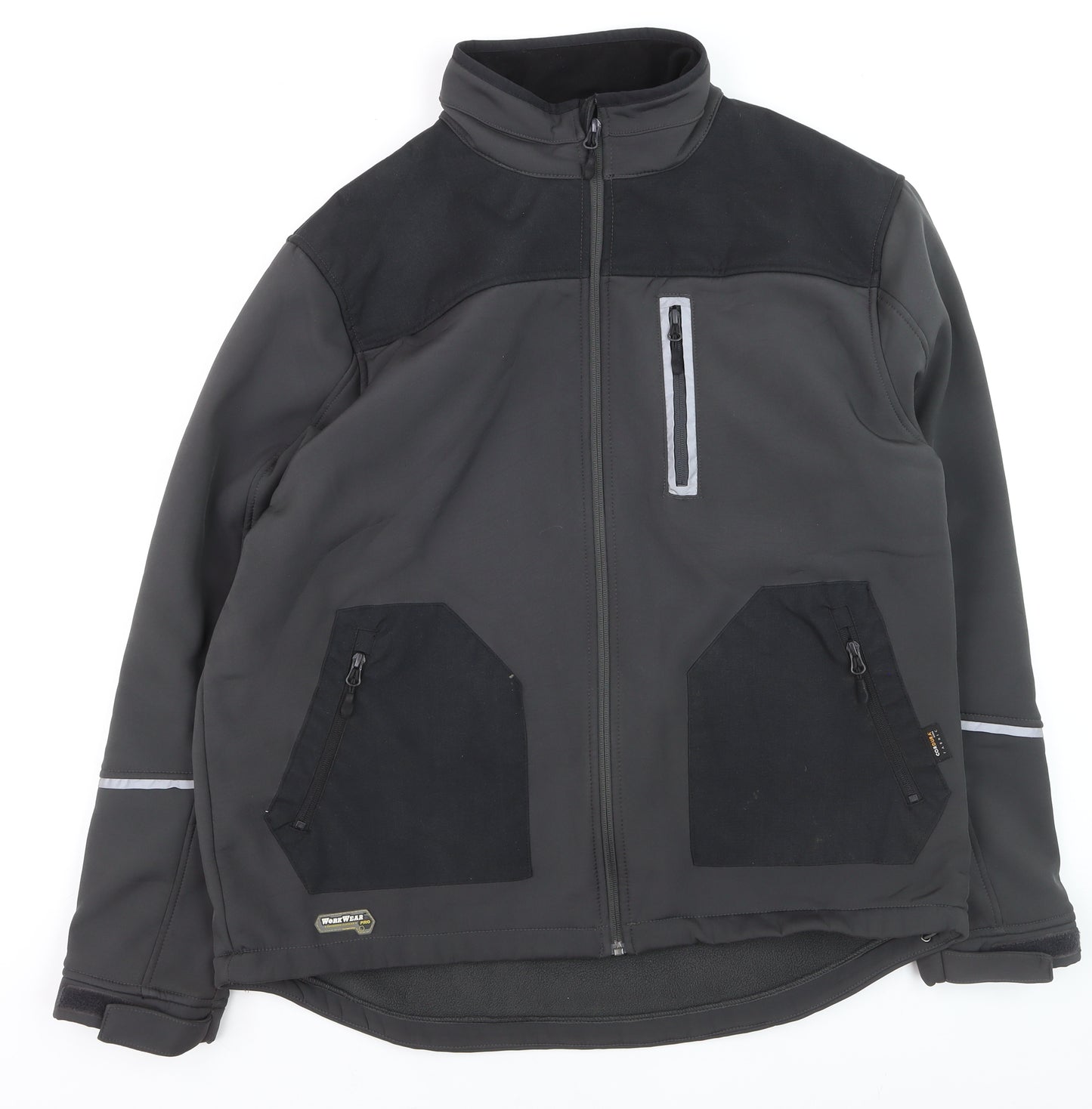 WorkWear Men's Black XL Softshell Jacket Windproof Water Resistant
