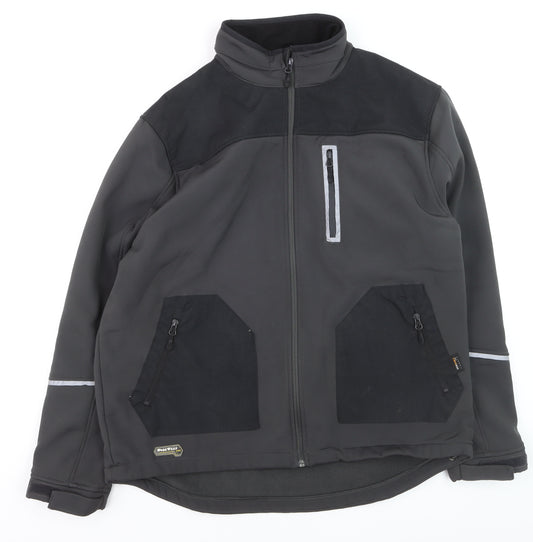 WorkWear Men's Black XL Softshell Jacket Windproof Water Resistant