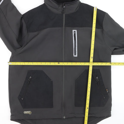 WorkWear Men's Black XL Softshell Jacket Windproof Water Resistant