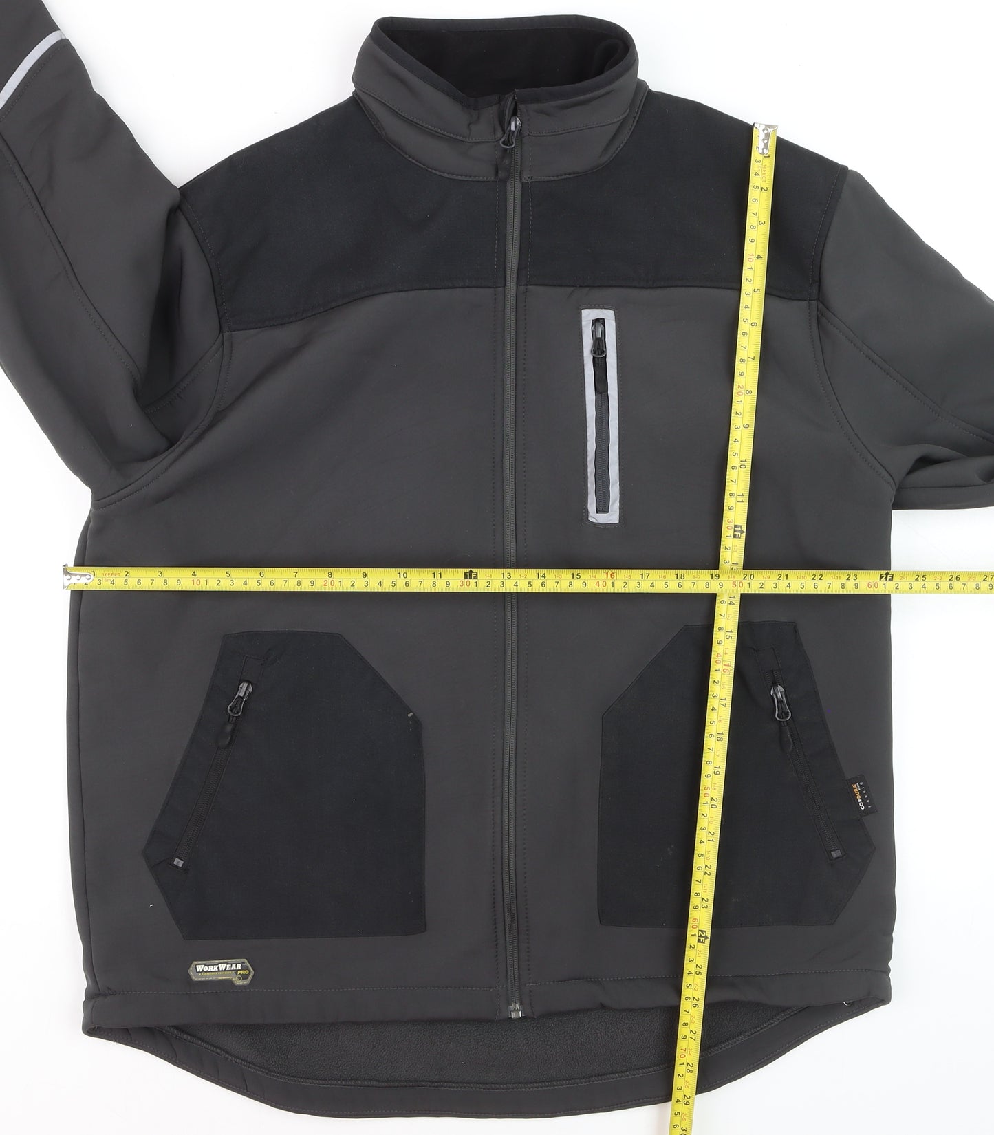WorkWear Men's Black XL Softshell Jacket Windproof Water Resistant