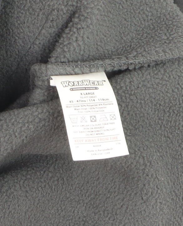 WorkWear Men's Black XL Softshell Jacket Windproof Water Resistant