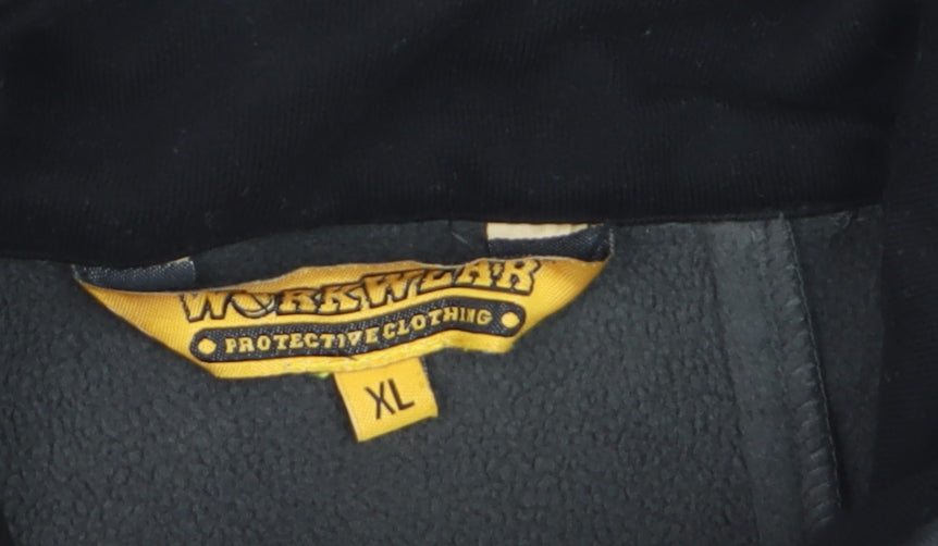 WorkWear Men's Black XL Softshell Jacket Windproof Water Resistant