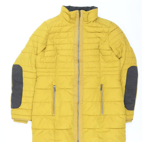 Soyaconcept Women's Yellow Puffer Jacket M Mid-Length Polyester