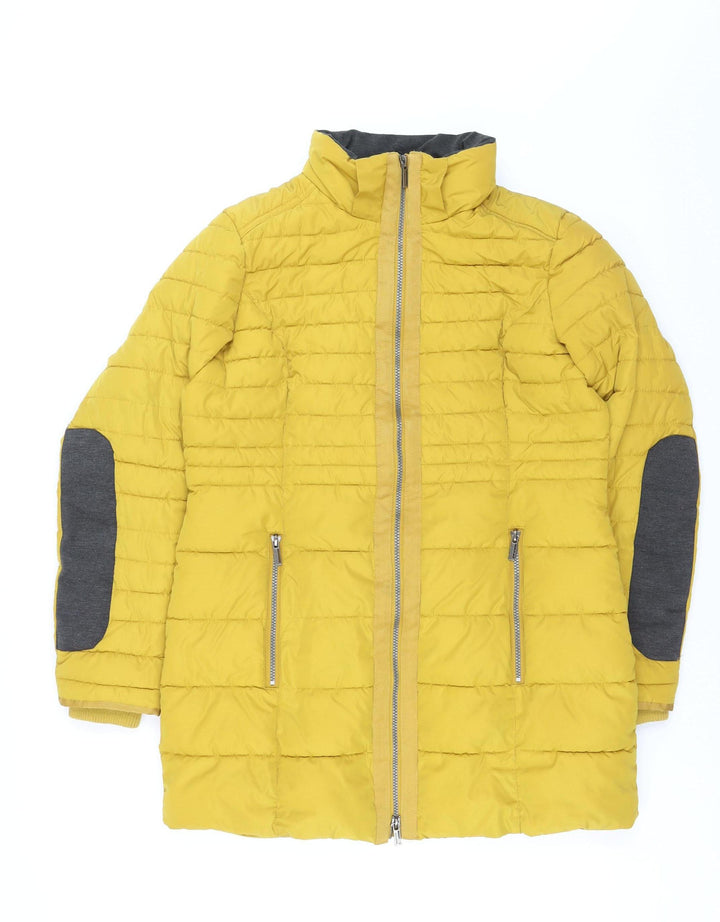 Soyaconcept Women's Yellow Puffer Jacket M Mid-Length Polyester