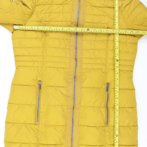 Soyaconcept Women's Yellow Puffer Jacket M Mid-Length Polyester