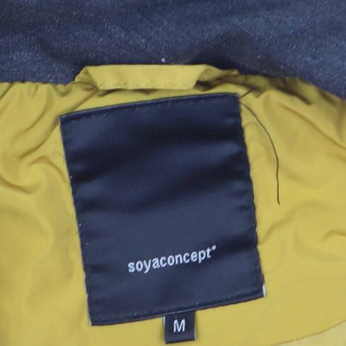 Soyaconcept Women's Yellow Puffer Jacket M Mid-Length Polyester