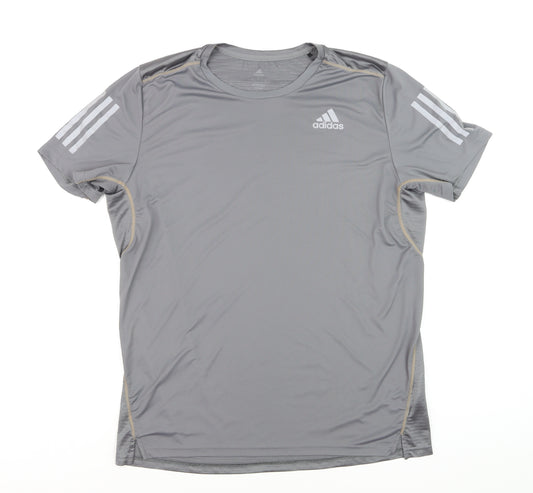 Adidas Men's Grey Running T-Shirt Size L Lightweight Activewear Top