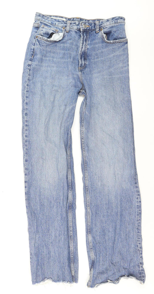 ZARA Women's Blue Size 12 Straight Leg Denim Jeans