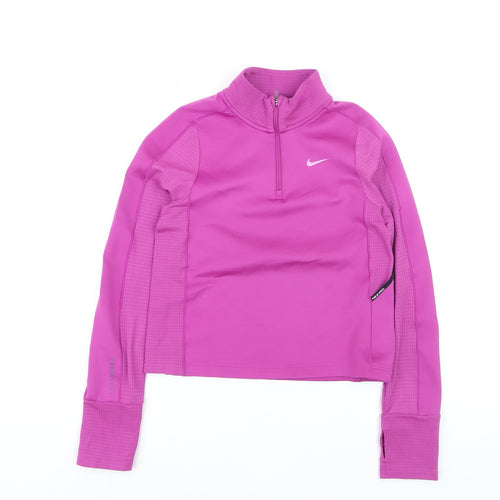 Nike Pro Pink Therma-Fit Teens Size 12 1/2 Zip Active Jacket