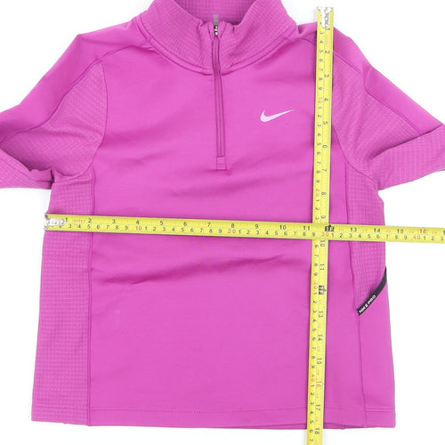 Nike Pro Pink Therma-Fit Teens Size 12 1/2 Zip Active Jacket