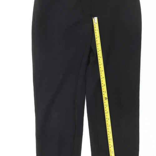 Karen Millen Women's Black Cropped Straight Leg Slim Fit Trousers Size 10