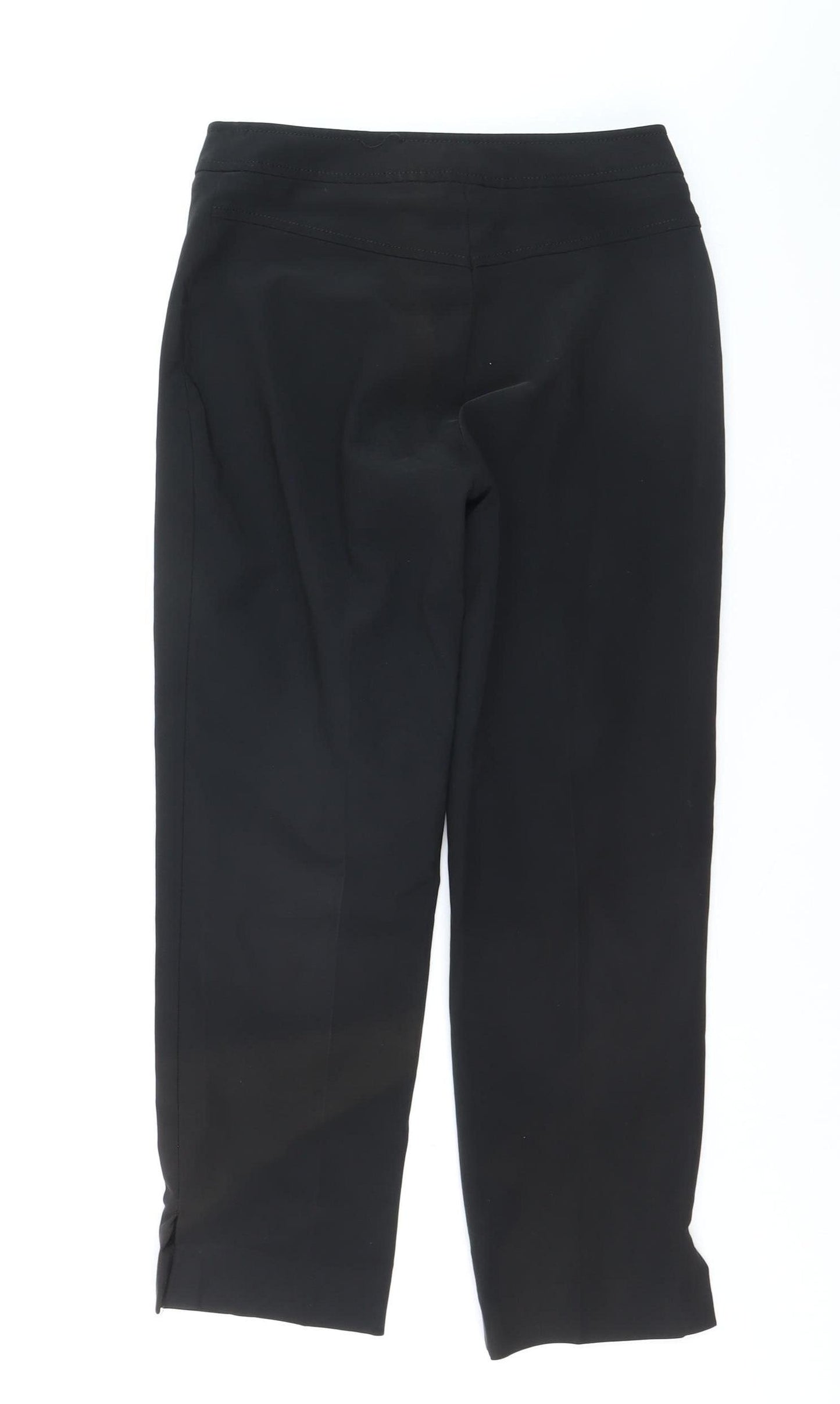 Karen Millen Women's Black Cropped Straight Leg Slim Fit Trousers Size 10