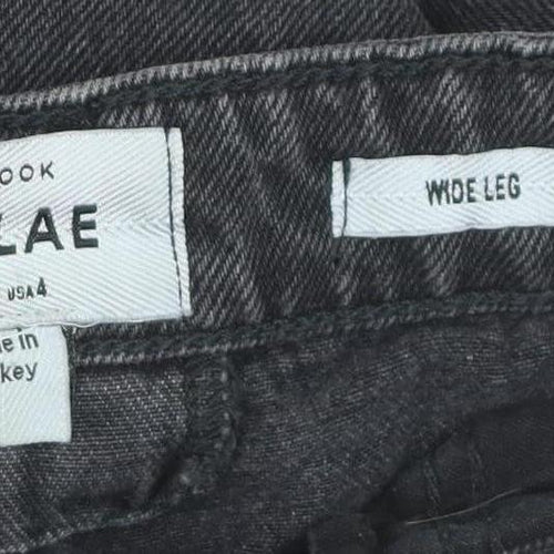New Look Women Grey Wide-Leg Jeans Size 8 Denim Charcoal Wash