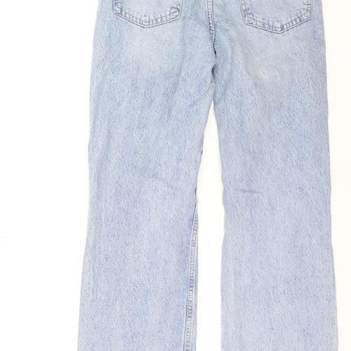 Zara Women Blue Distressed Straight Jeans Size 10
