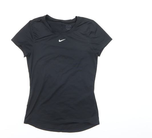 Nike Women's Black Dri-Fit Slim Fit XS Short Sleeve Sports T-Shirt