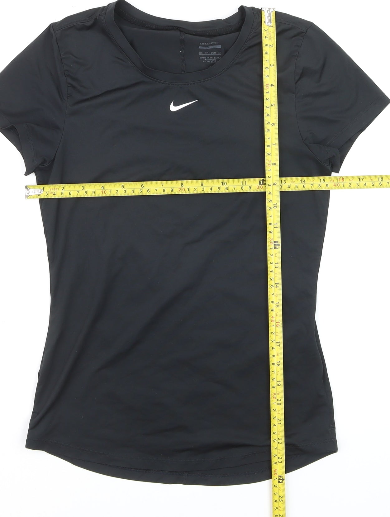Nike Women's Black Dri-Fit Slim Fit XS Short Sleeve Sports T-Shirt