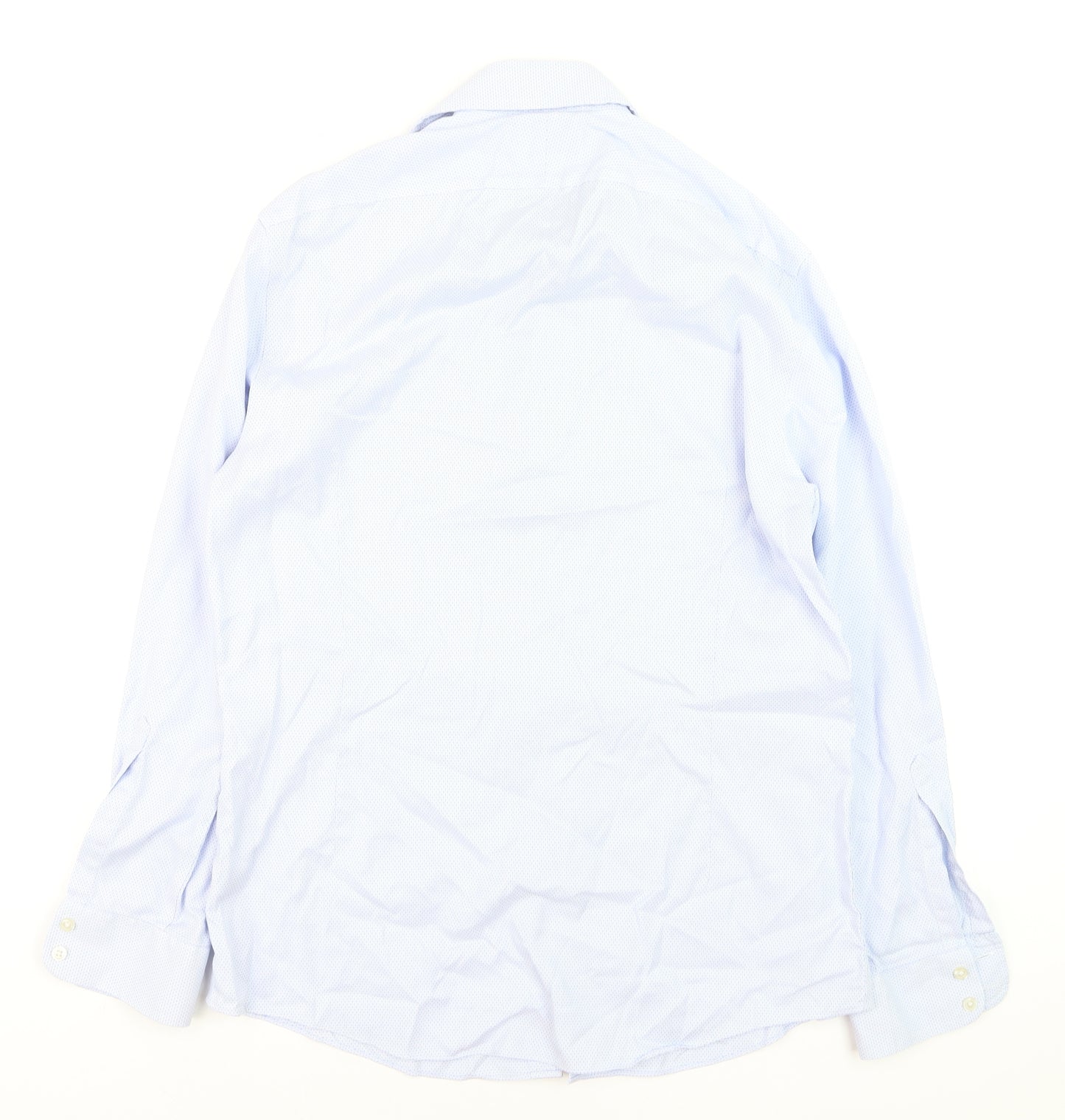 Charles Tyrwhitt Men's Blue 16in Extra Slim Fit Non-Iron Cotton Shirt