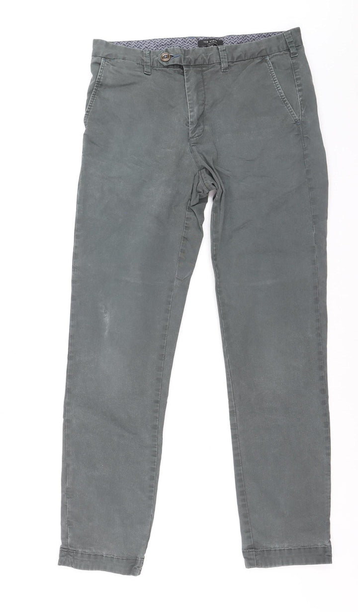 Marks and Spencer Men's Green Cotton Chino Trousers 30R